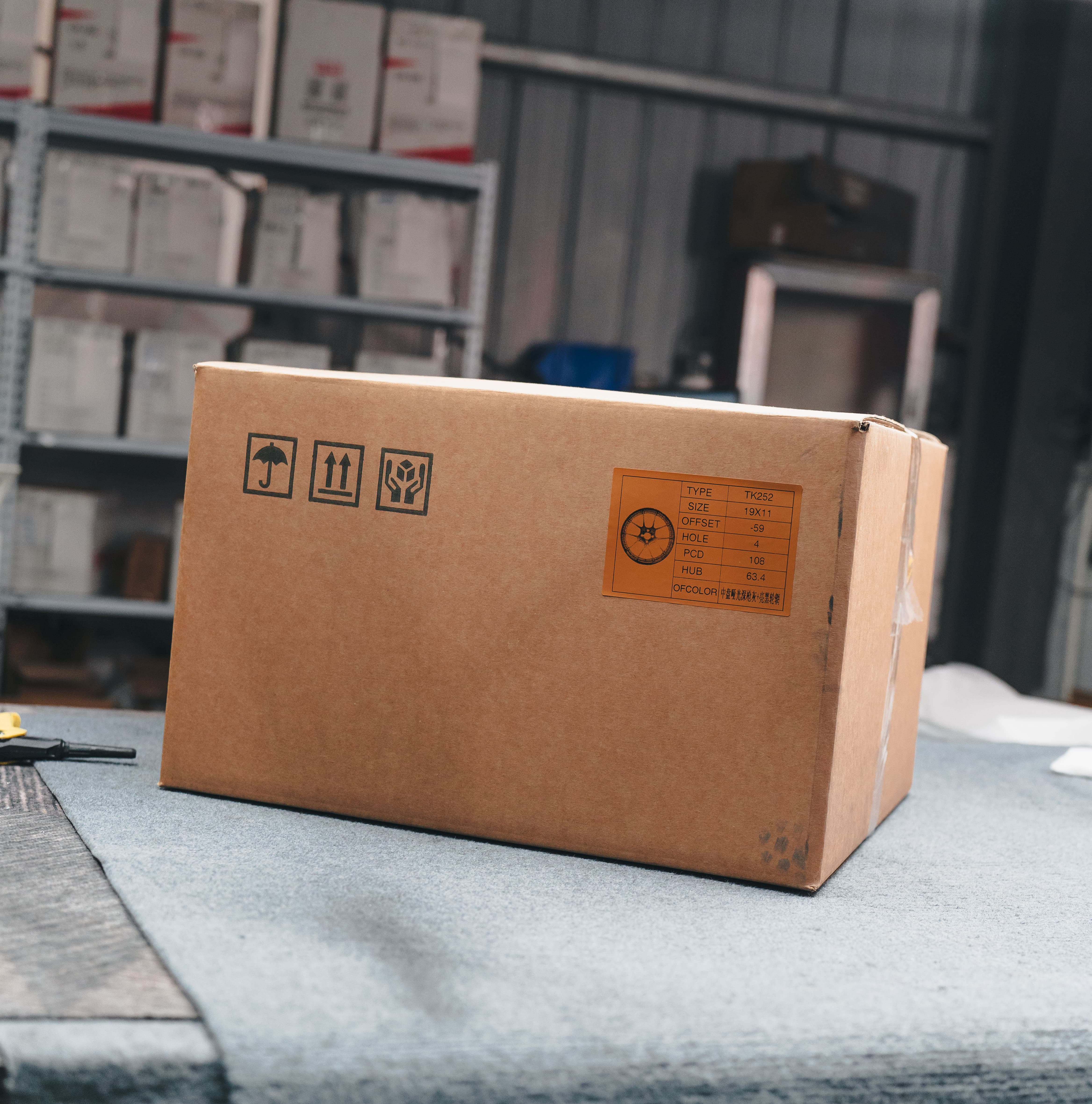 Protective packaging for a custom forged wheel